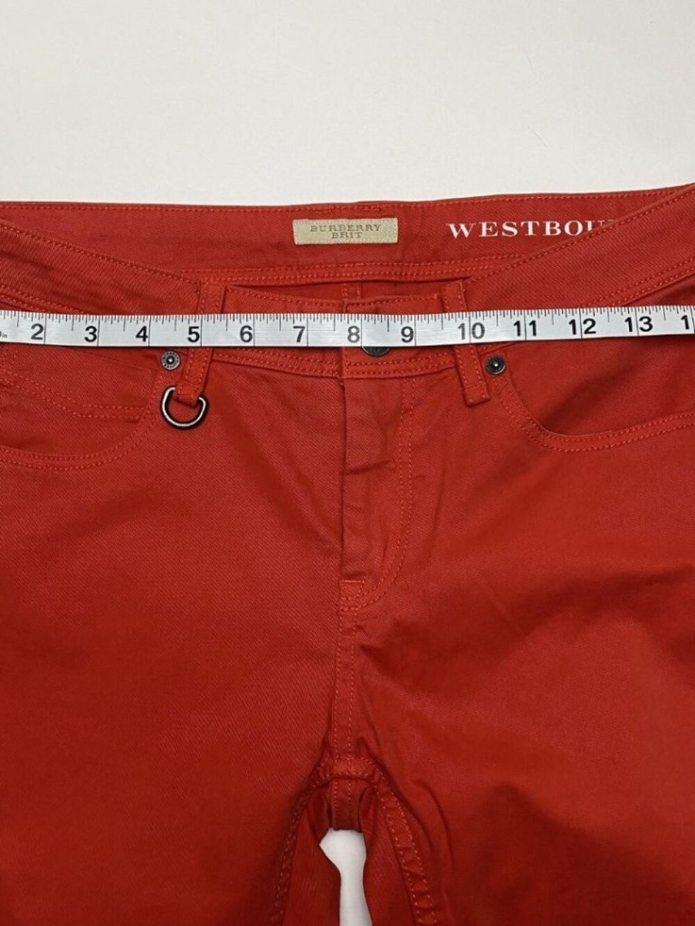 Burberry Brit Westbourne Skinny Ankle Red Jeans Size 28 - Picture 9 of 11